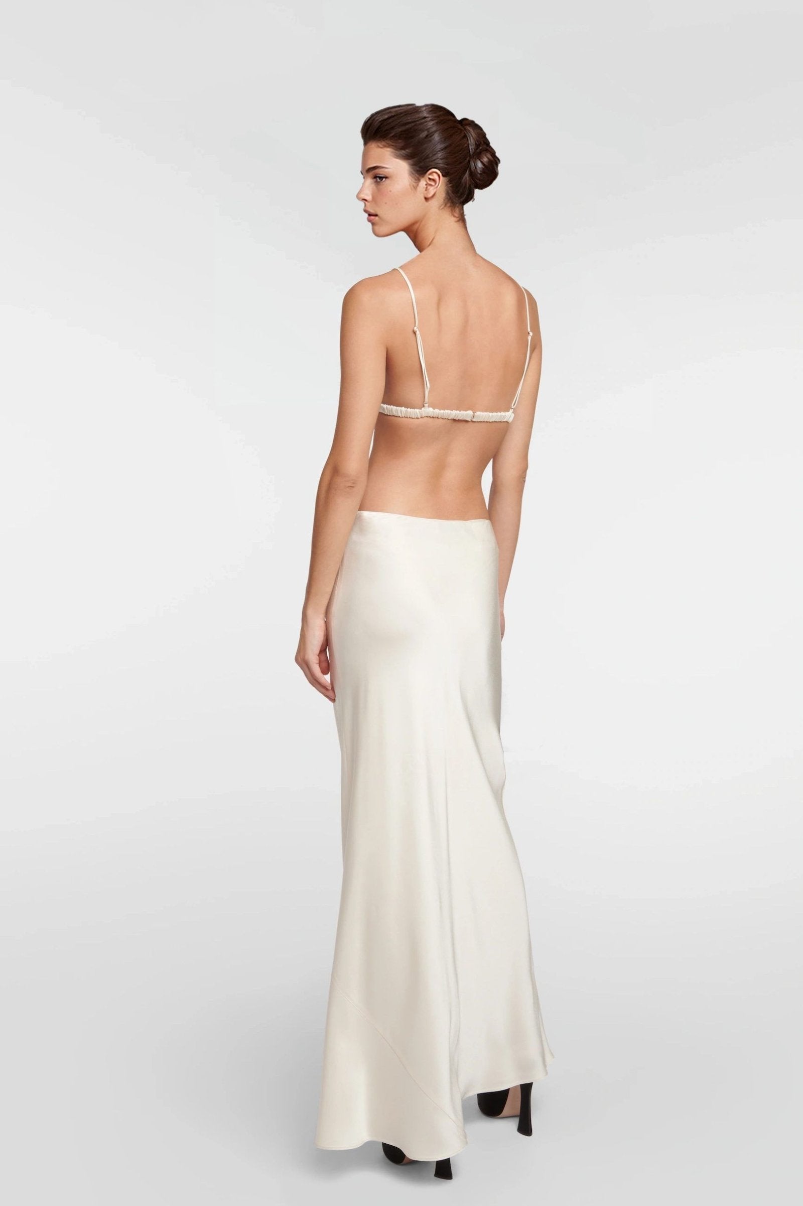 Off White Silk Skirt Long - FELIPE ALBERNAZ