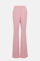 Julie High-Rise Crepe Flared Pants in pink with a stylish flared hem.