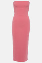 "Elegant pink dress with a concealed fastening for added comfort."