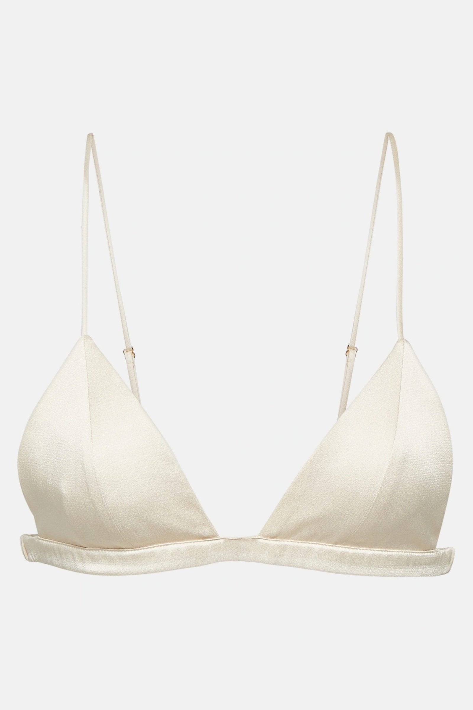 Elegant satin off white bralette as a versatile top or lingerie