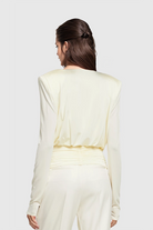 Alice Off-White Jersey Draped Top - FELIPE ALBERNAZ