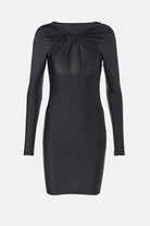 Fitted long-sleeve dress crafted from soft stretchy jersey fabric.