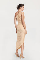 Chic one shoulder dress perfect for special occasions.