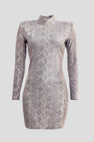 Fitted designer dress made from high-quality polyester jacquard fabric.