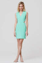 Stylish green cutout bodycon dress for women.