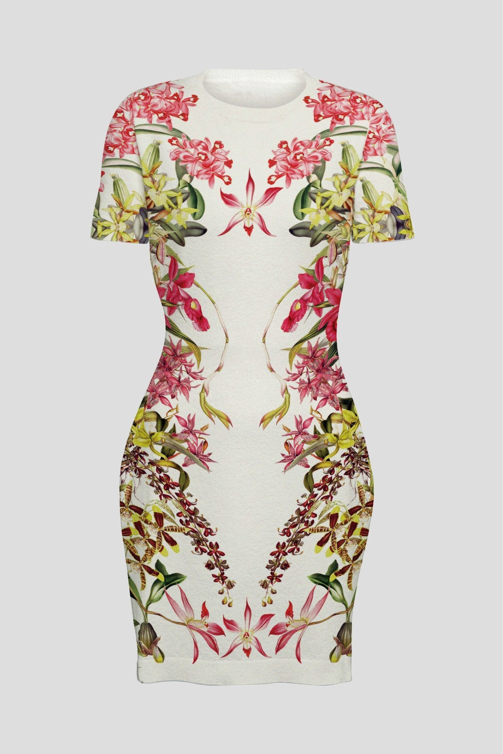 Flower Orchid Print Dress - FELIPE ALBERNAZ