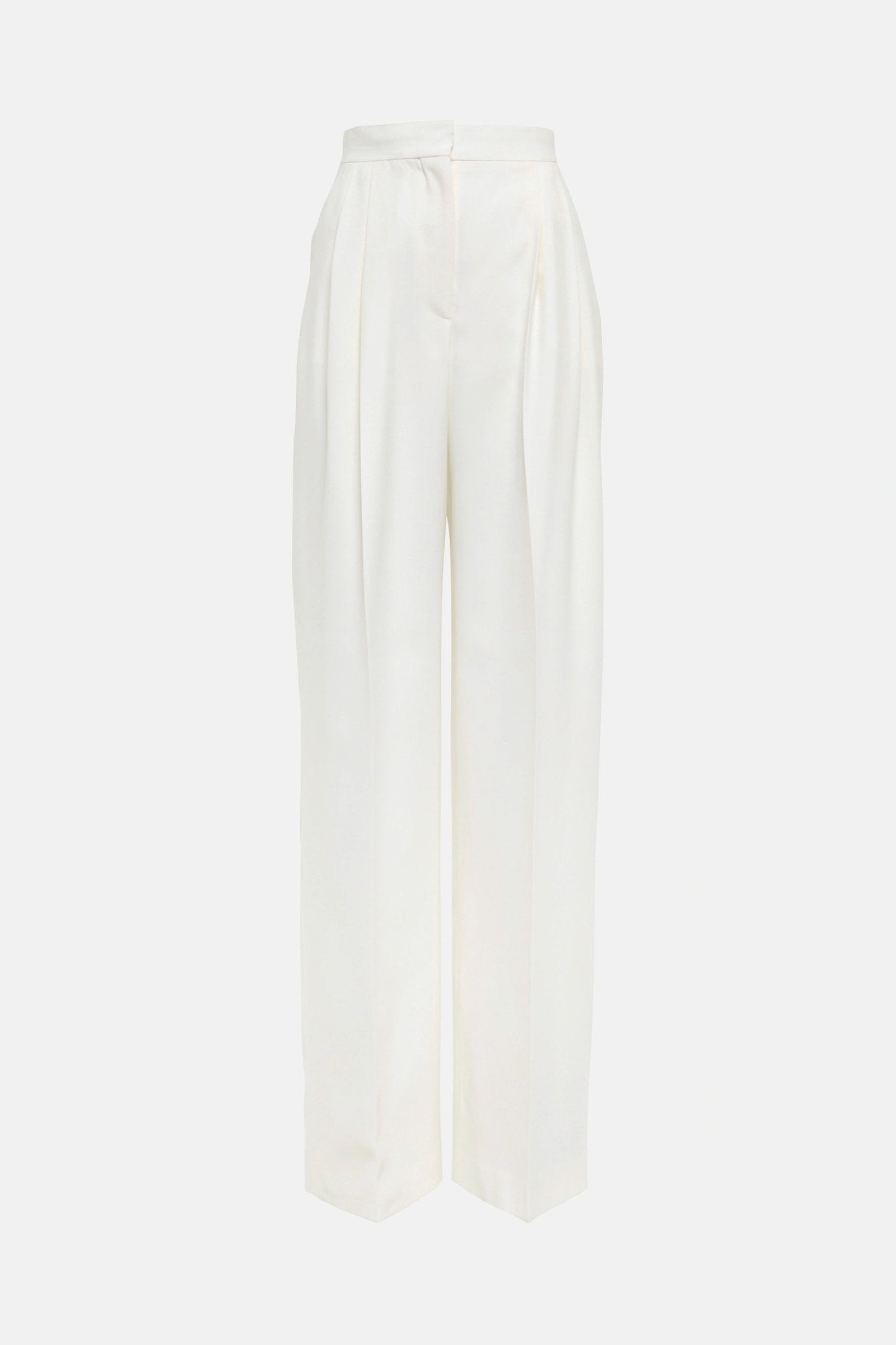 Sophisticated white wide leg pants with tailored fit.