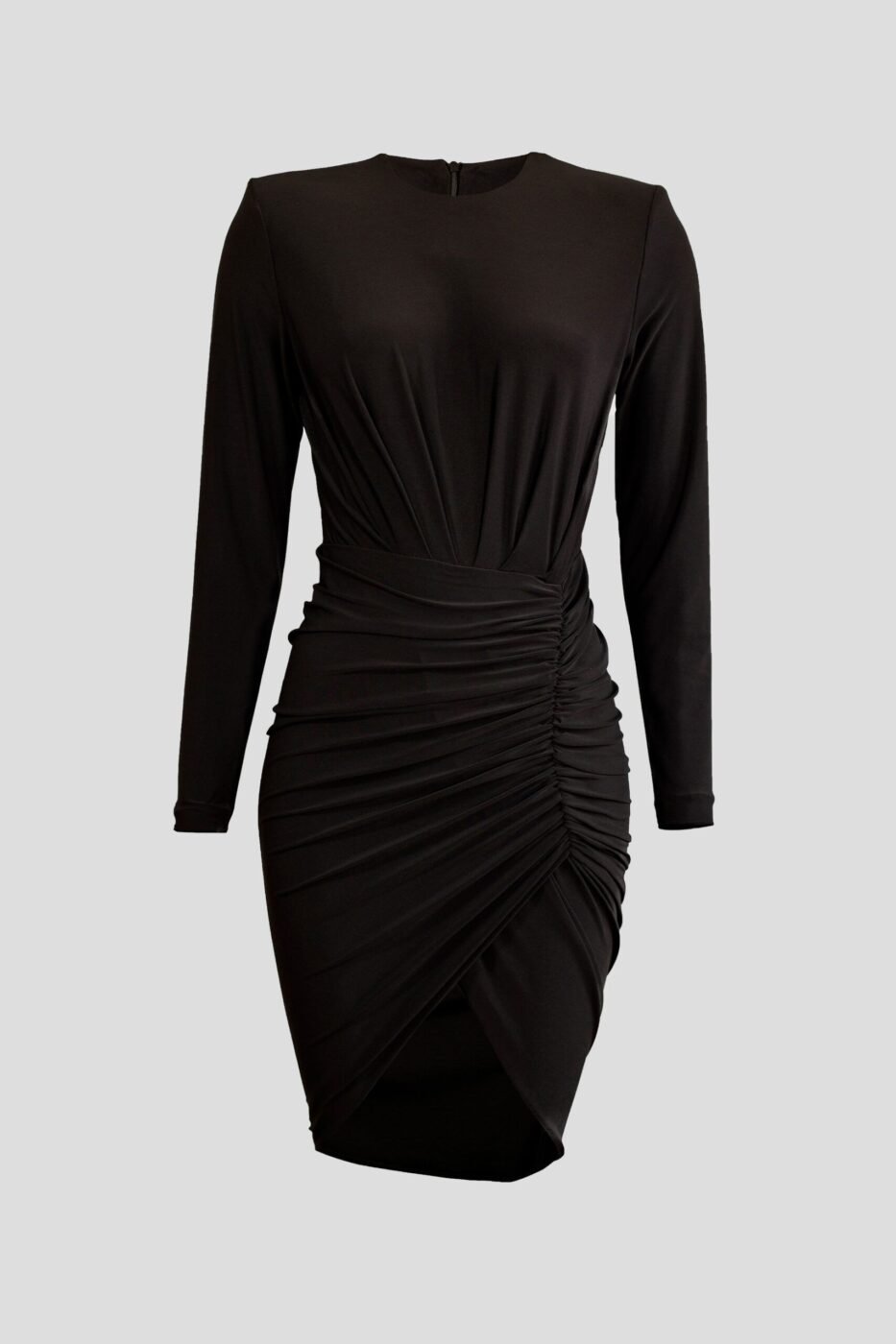 black-draped-dress-luxury-designer-longsleeve-alexandre-vauthier
