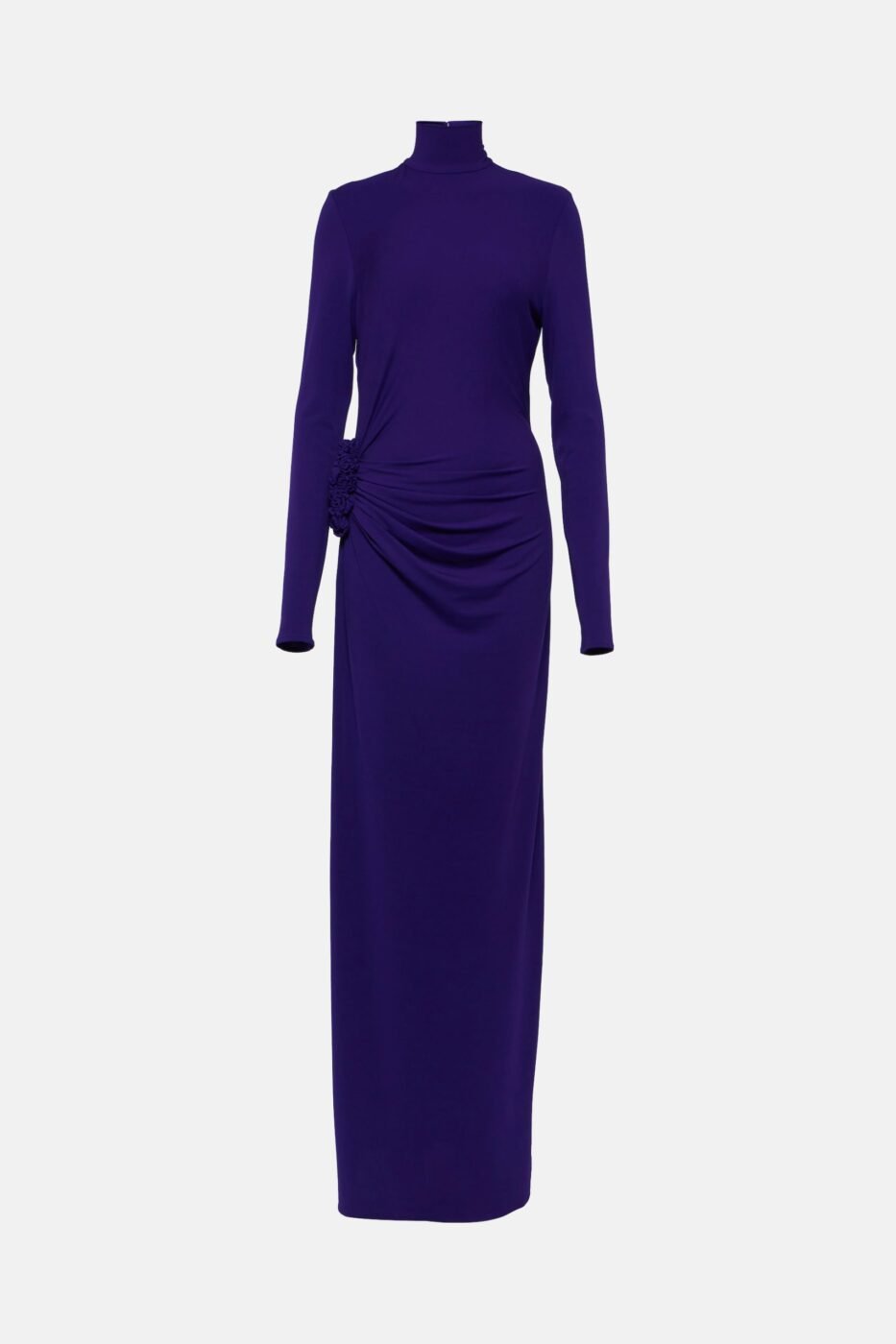 nina floral-applique jersey maxi dress purple