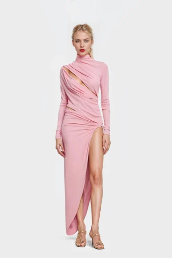 artistic-draped-pink-dress