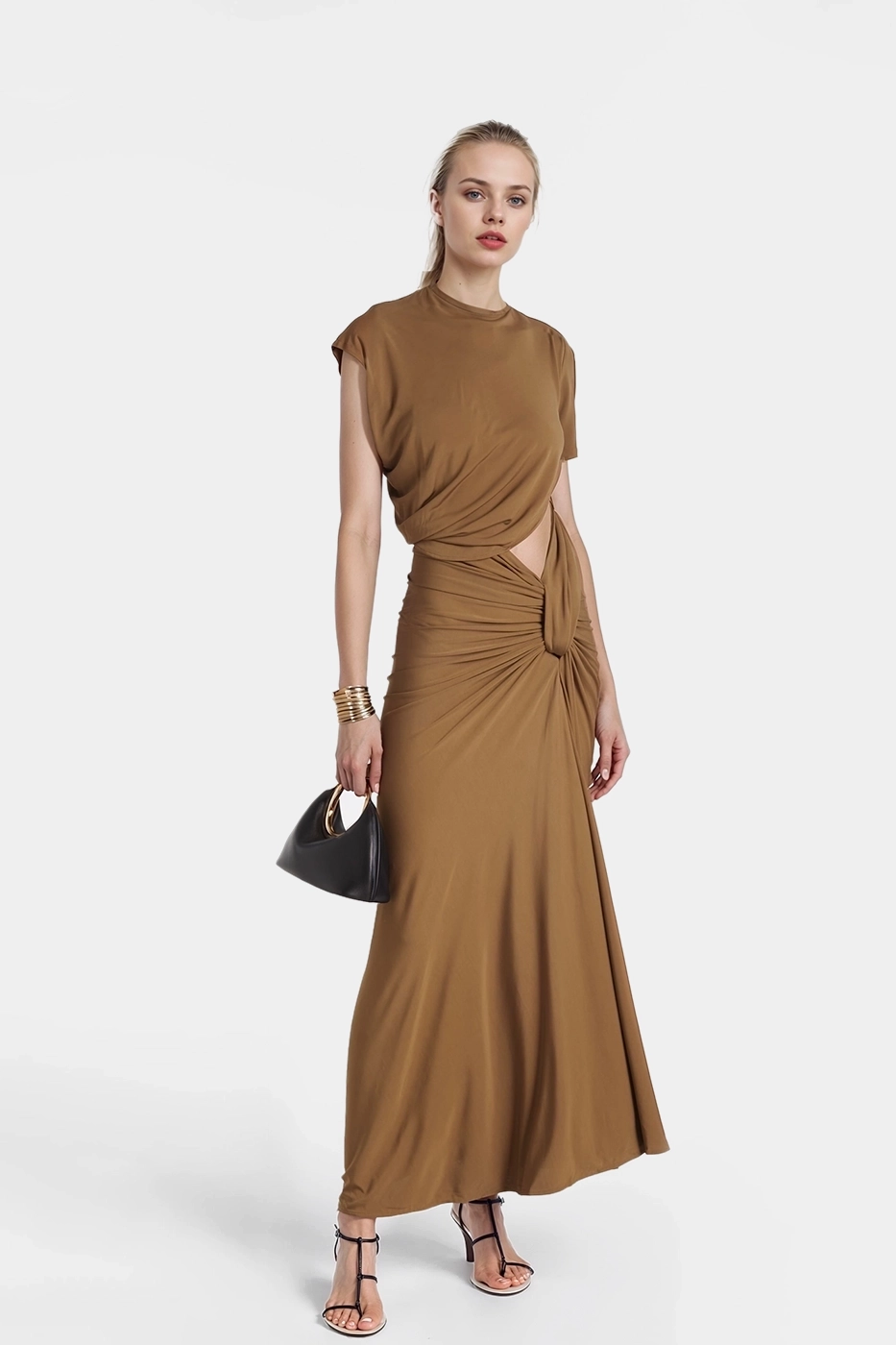 Luna twisted Lever jersey maxi dress