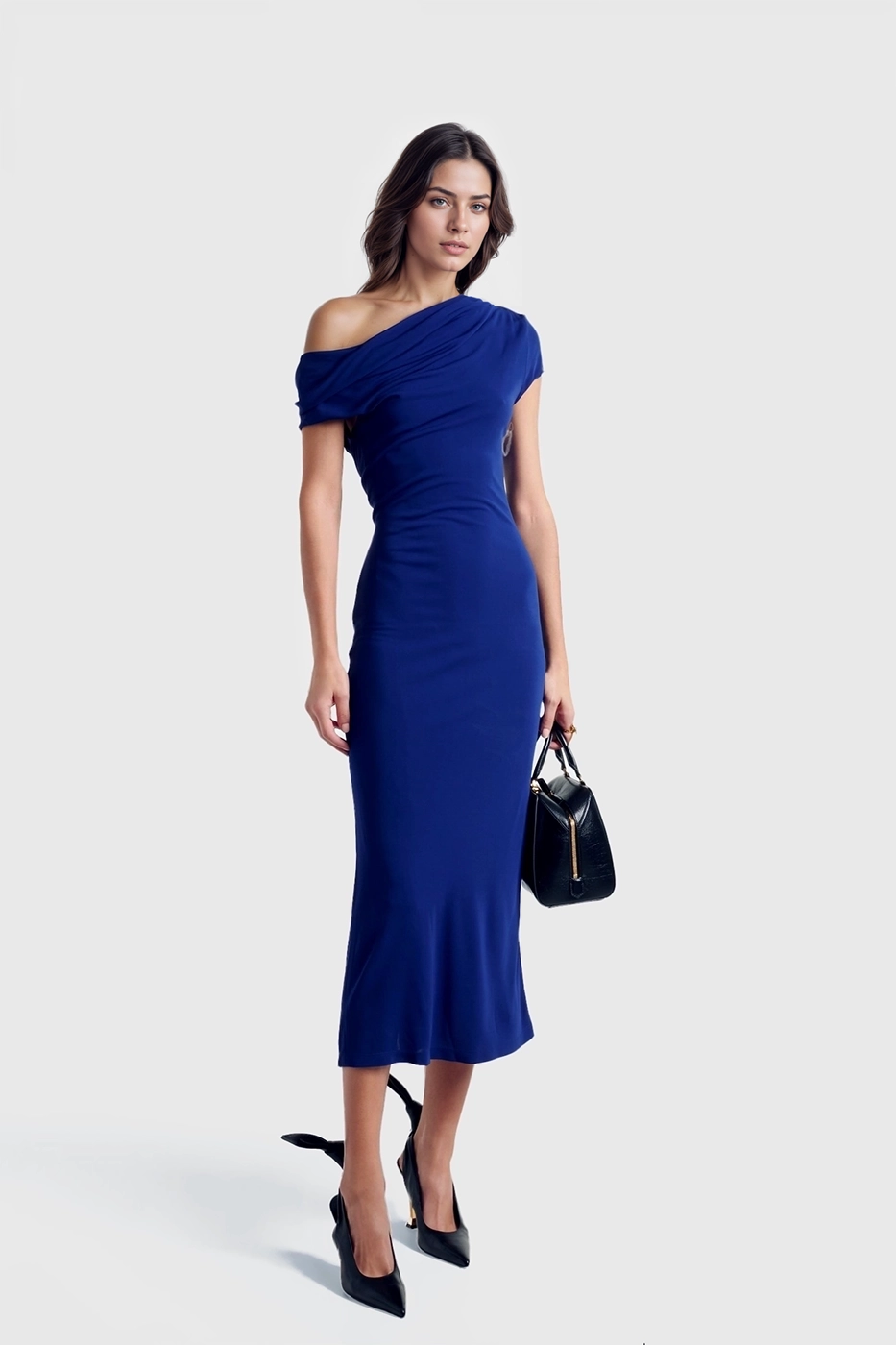 Ayla crepe midi dress