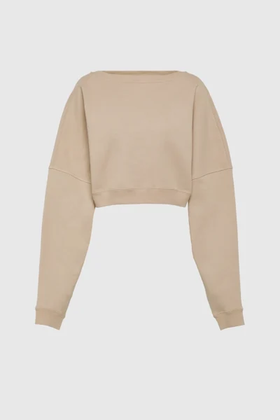 Lisa cropped organic cotton fleece sweatshirt