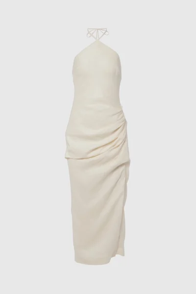 Liss halterneck linen maxi dress