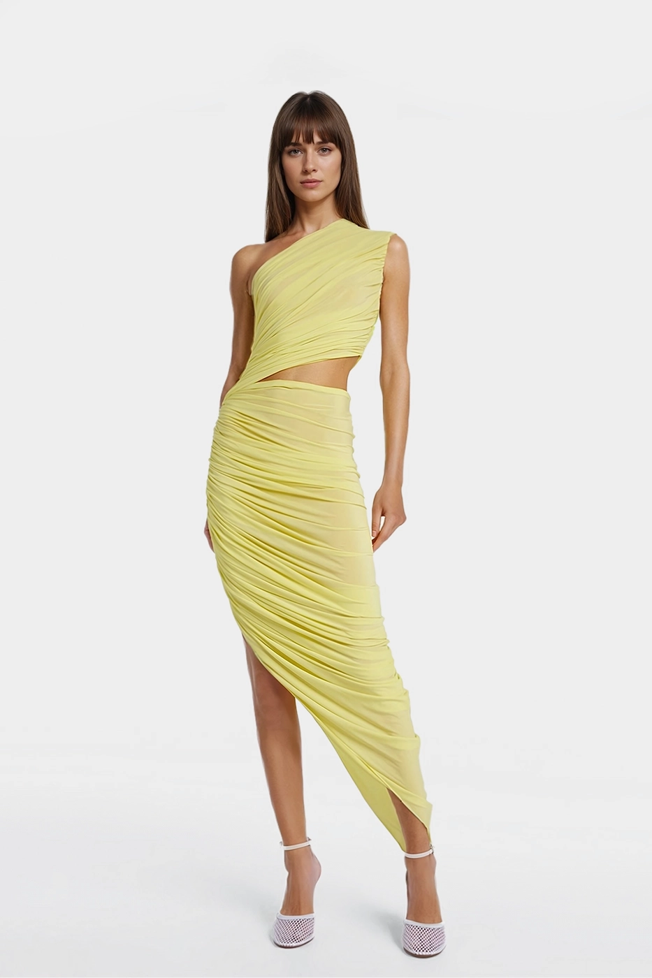 Jane Draped One-Shoulder Jersey Gown